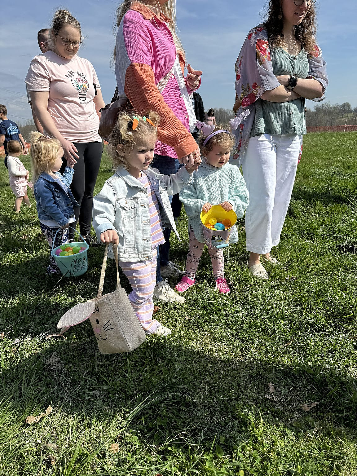 Easter egg hunting at the park