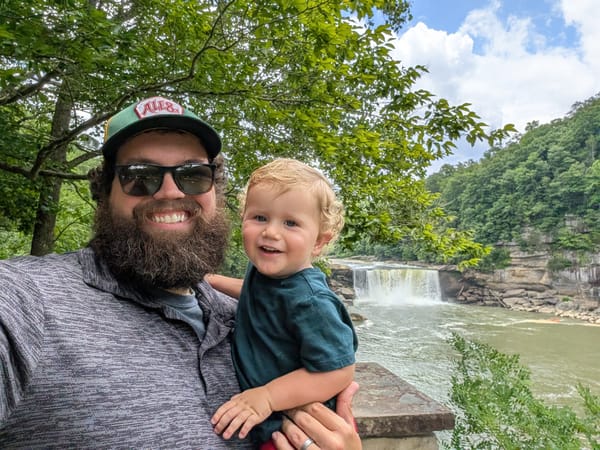 Fletcher and I explored Cumberland falls while Ellie, Meg, and friends got a much closer look