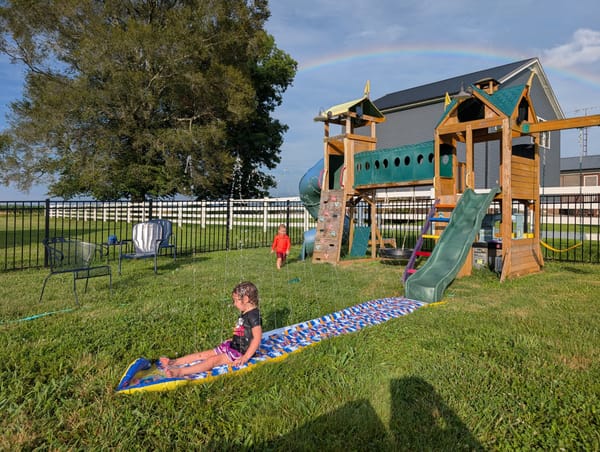 Meg's idea for a water slide